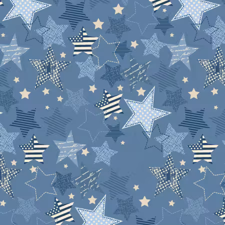 Large Stars Blue Tonal