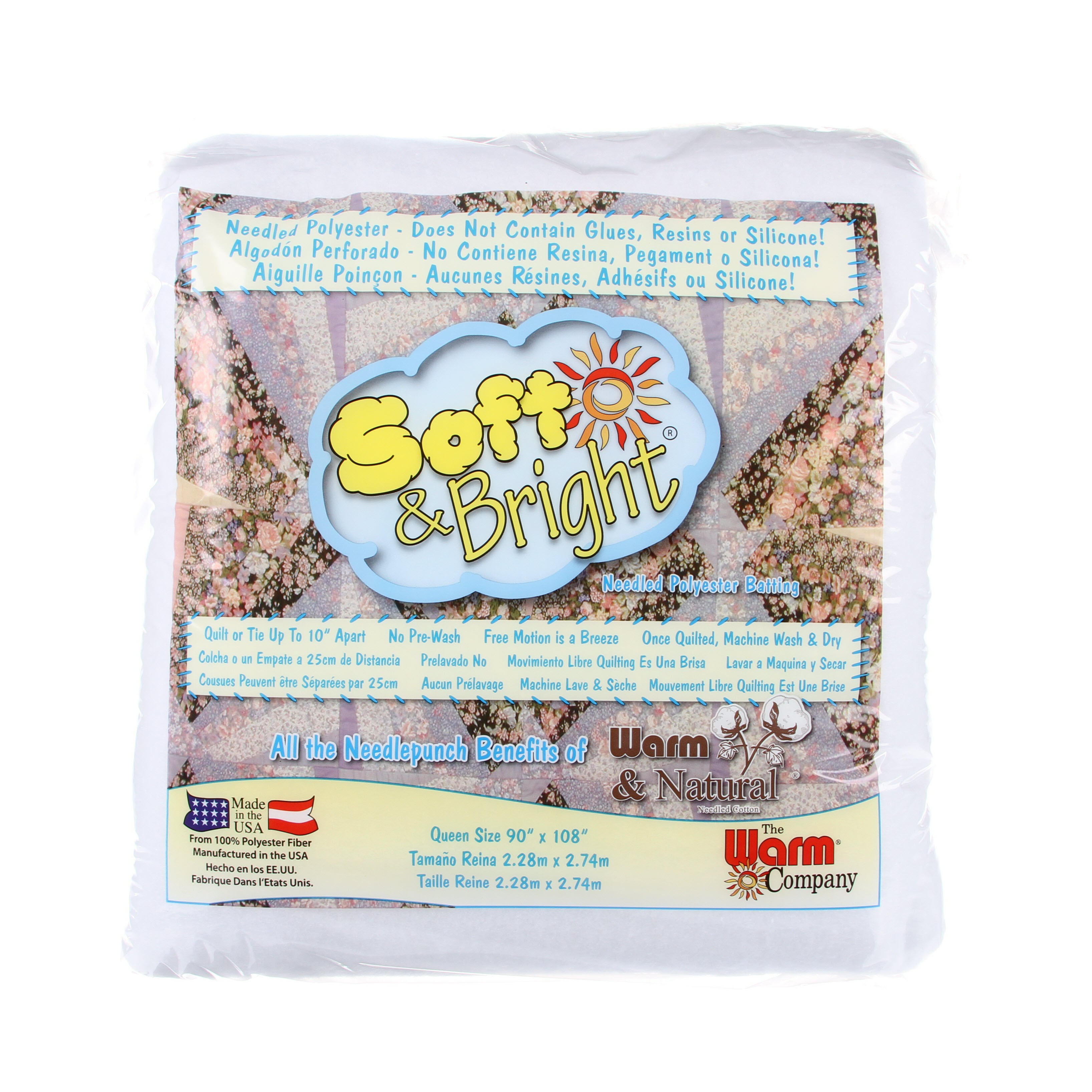 Batting Soft & Bright Polyester 4oz 90in x 108in