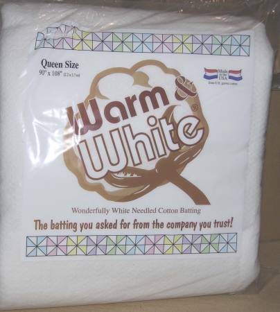 Batting Warm & White Cotton 90in x 108in