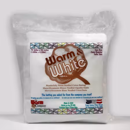 Batting Warm & White Cotton 72in x 90in