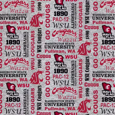 NCAA-Washington State Cougars Heather Verbiage Fleece