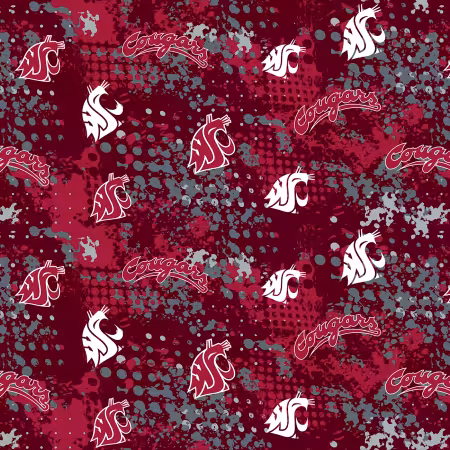 NCAA-Washington State Splatter Cotton