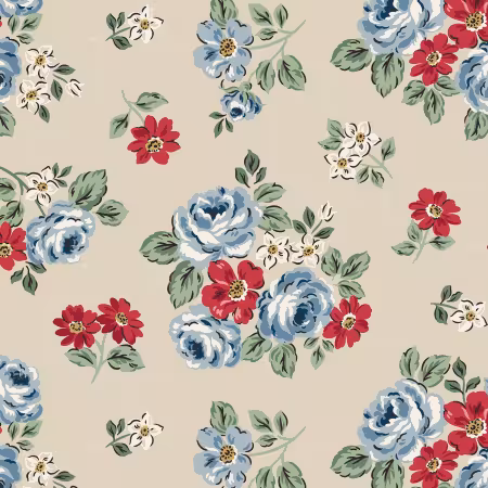 Independence 107/108in Wide Back Floral Beige