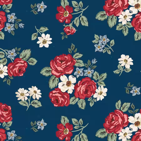 Independence 107/108in Wide Back Floral Oxford