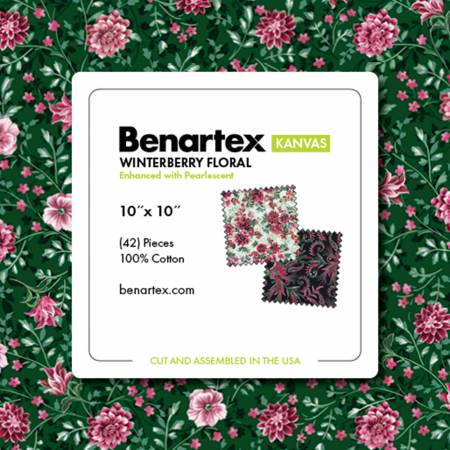 10in Squares Winterberry Floral, 42pcs/bundle