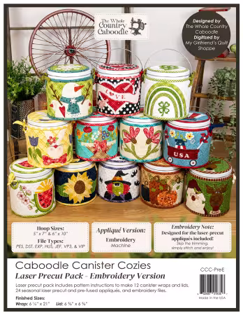 Caboodle Canister Cozies Laser Precut Pack - Embroidery Version