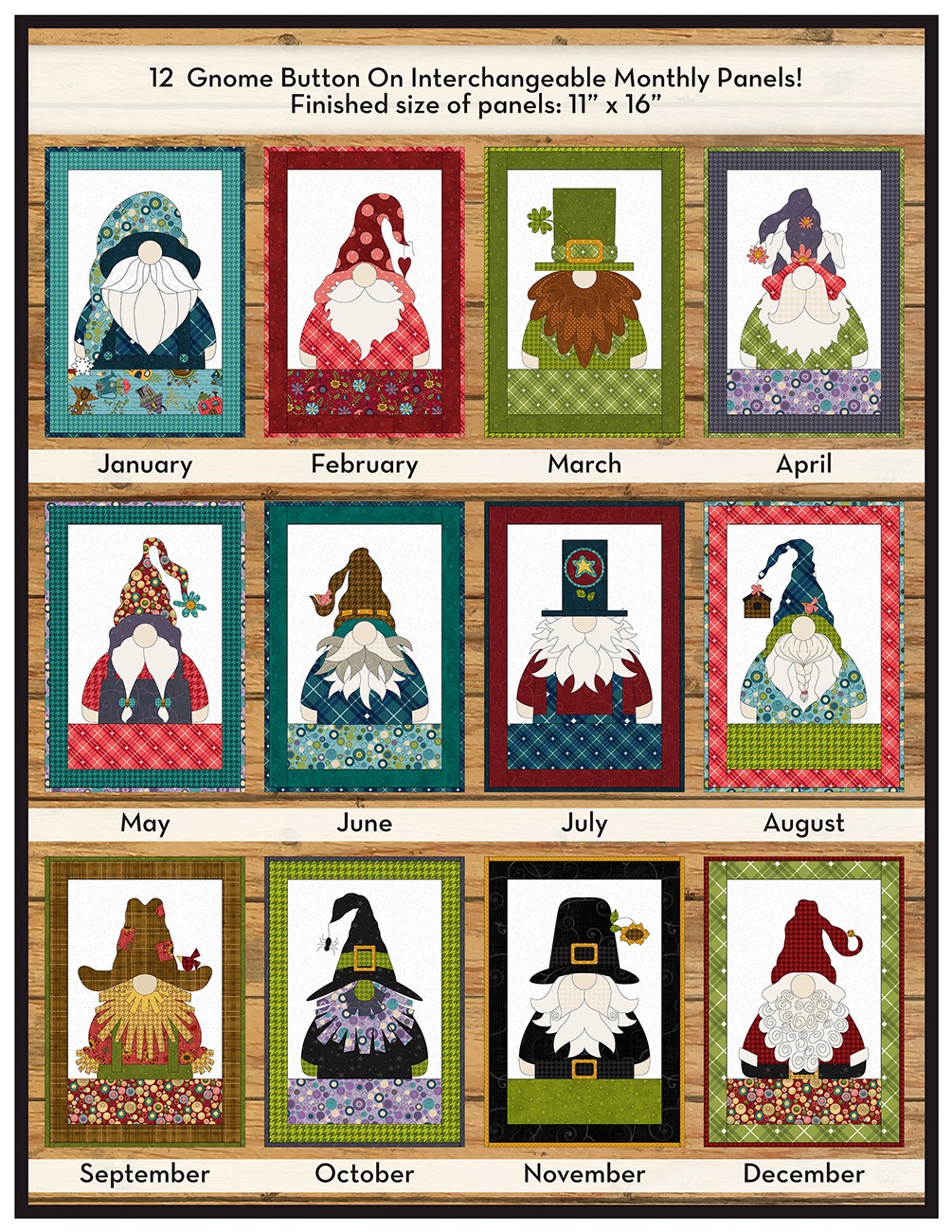 Gnome For The Holidays Calendar Applique Quilt 7826