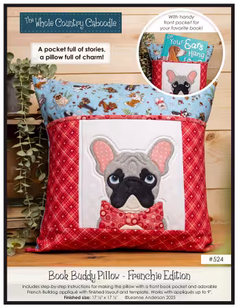 Book Buddy Pillow Pattern - Frenchie Edition