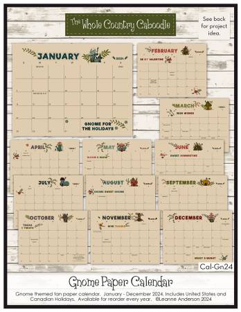 Gnome Paper Calendar Tan 2024