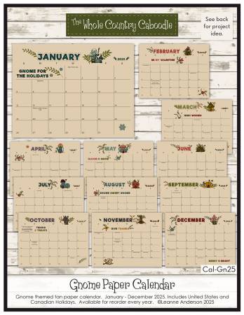 Gnome Paper Calendar Tan 2025