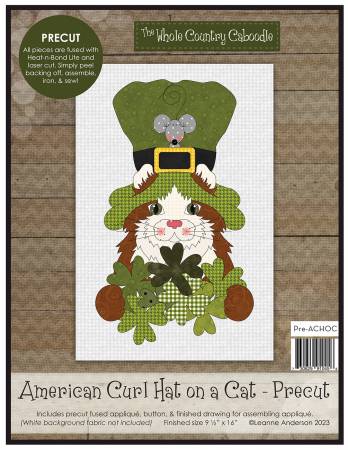 American Curl Hat on a Cat Precut Fused Applique Pack