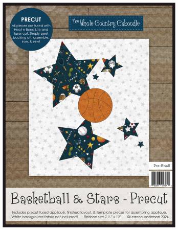 Basketball & Stars Precut Fused Applique Pack