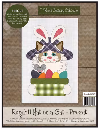Ragdoll Hat on a Cat Precut Fused Applique Pack