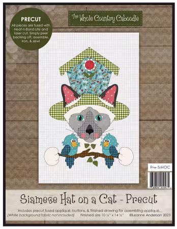 Siamese Hat on a Cat Precut Fused Applique Pack