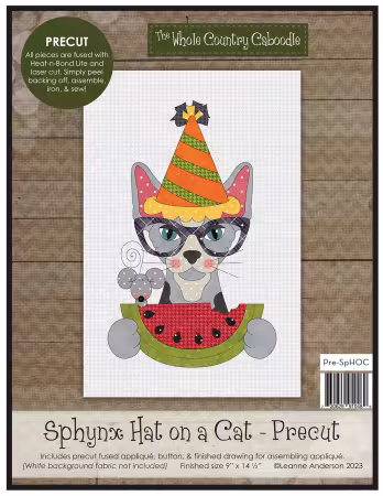 Sphynx Hat on a Cat Precut Fused Applique Pack