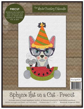 Sphynx Hat on a Cat Precut Fused Applique Pack