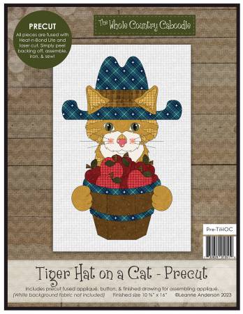 Tiger Hat on a Cat Precut Fused Applique Pack