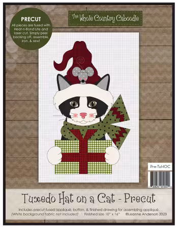 Tuxedo Hat on a Cat Precut Fused Applique Pack