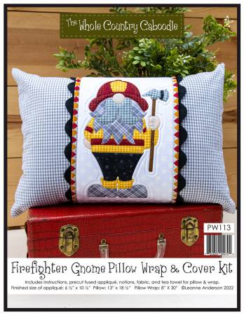 Firefighter Gnome Pillow Wrap & Cover Kit