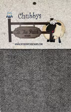 Wool Chubbys 16in Felted Square Grey Herringbone