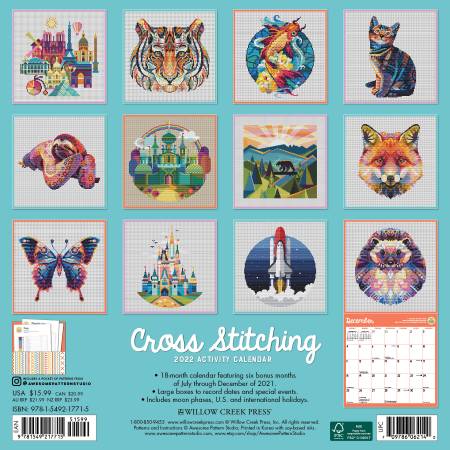 2022 Cross Stitching Wall Calendar