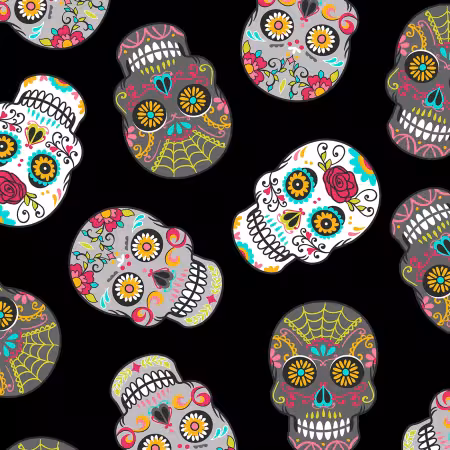 Black Sugarskulls Fleece Anti-pill