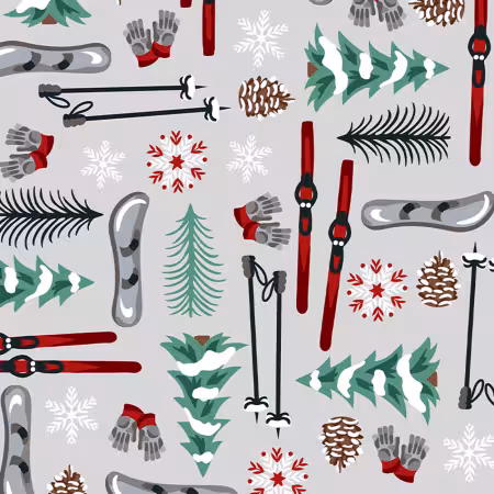 Grey Winter Lodge Anti-Pill Winter Fleece Print