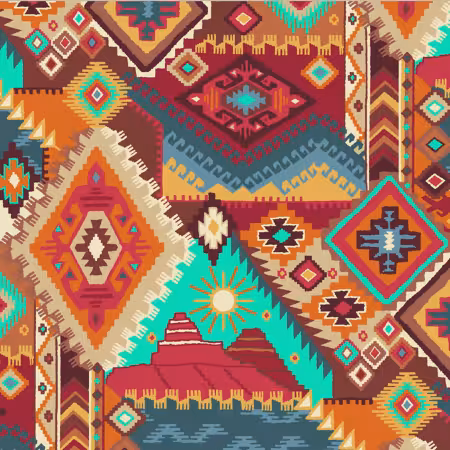 Rust Frontier Anti-Pill Winter Fleece Print