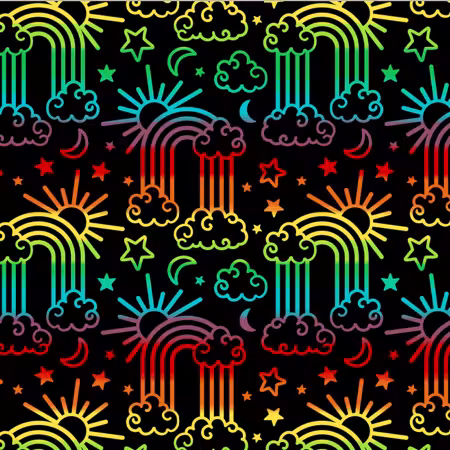 Black Rainbow Dreams Anti-Pill Winter Fleece Print