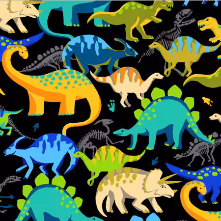 Black Prehistoric Pack Anti-Pill Winter Fleece Print