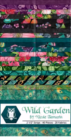 2-1/2in Strips Wild Garden, 40pcs