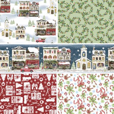 Assortment Winter Village, 5pcs x 10yds