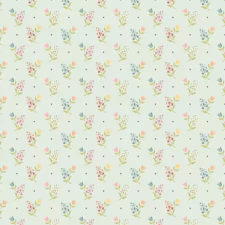 Lt Teal Sprigs And Tulips