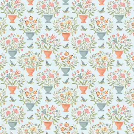 Lt Teal Flower Pots