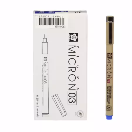 Pigma Micron Pen Blue .35mm Size 03