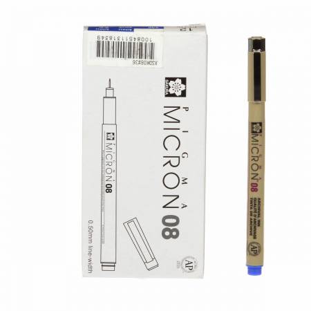 Pigma Micron Pen Blue .50mm Size 08