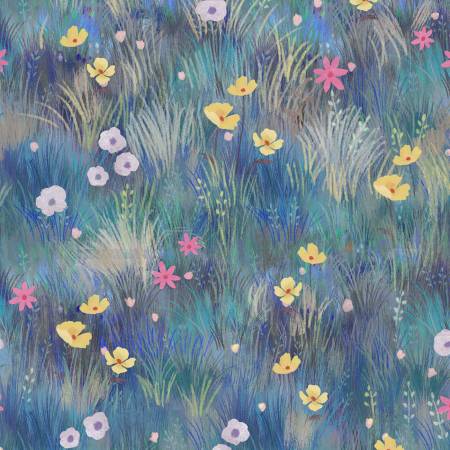 Blue Serenity Digital Wildflowers