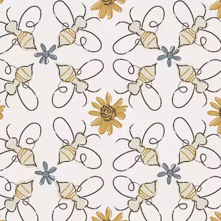 Light Cream Honeybee Digital Lattice Bees