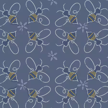 Dark Denim Honeybee Digital Lattice Bees