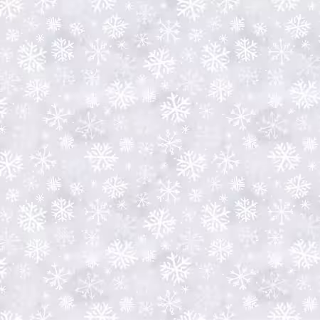 Light Gray Snowtime Flannel Snowflakes