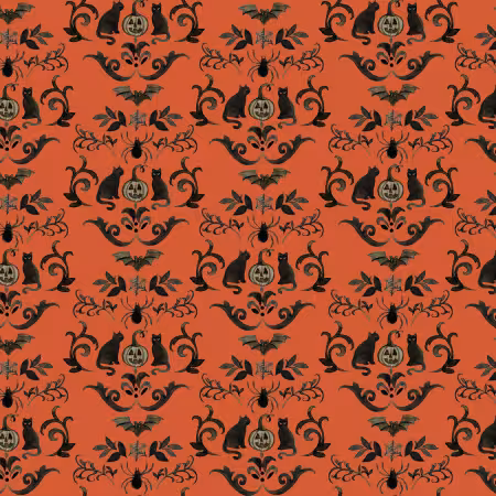 Orange Digital Damask