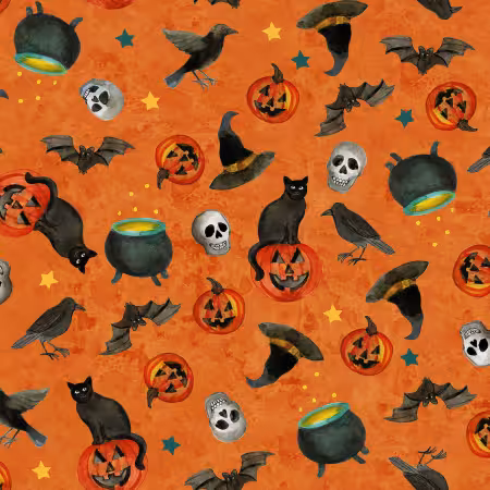Orange Digital Halloween Toss