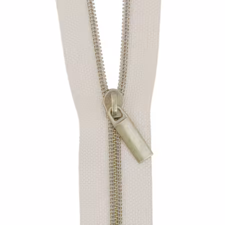 Beige #3 Nylon Antique Coil Zippers: 3 Yards with 9 Pulls