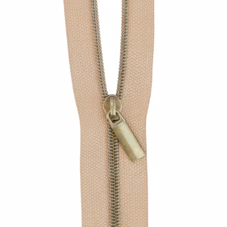 Natural #3 Nylon Antique Coil Zippers: 3 Yards with 9 Pulls